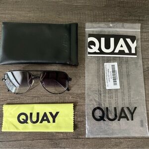Quay Australia High Key Mini Black Aviator Sunglasses
